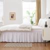 MEILA Wrap Around Bed Skirt Three Fabric Sides Elastic Dust Ruffled 16 Inch Tailored Drop,Easy to Install Fade Resistant-White, Queen/King view 2