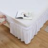 MEILA Wrap Around Bed Skirt Three Fabric Sides Elastic Dust Ruffled 16 Inch Tailored Drop,Easy to Install Fade Resistant-White, Queen/King view 3