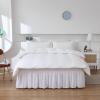 MEILA Wrap Around Bed Skirt Three Fabric Sides Elastic Dust Ruffled 16 Inch Tailored Drop,Easy to Install Fade Resistant-White, Queen/King view 4