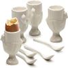 RSVP International Poached Egg Spoon, 4 Piece Set Multipurpose Use for Serving Jam, Honey or Soft Boiled Eggs, 5.5" Length, White Porcelain view 4
