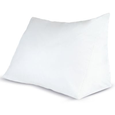 Wedge Pillow Down Alternate Back Pillow with Removable Cover for Easy Cleaning for Reading, Acid Reflux, and More by Lavish Home (White)
