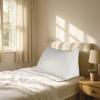 Wedge Pillow  Down Alternate Back Pillow with Removable Cover for Easy Cleaning  for Reading, Acid Reflux, and More by Lavish Home (White) view 2