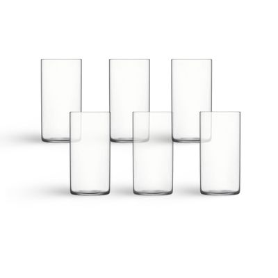 Luigi Bormioli Top Class 11.75 oz Highball Glasses, Set of 6 - Italian Tall Drinking Glasses for Cocktails, Water, Juice - Durable Lead-Free Crystal Drinkware with Reinforced Rims, Modern Glassware