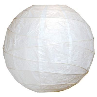 Luna Bazaar Premium Paper Lantern, Lamp Shade (24-Inch, Free-Style Ribbed, Perfect White) - Rice Paper Chinese/Japanese Hanging Decoration - for Home Decor, Parties, and Weddings