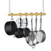 Cooks Standard NC-00269 Standard, Single Bar, 36-Inch Ceiling Mounted Wooden Pot Rack, Brown view 1