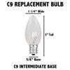 Novelty Lights 25 Pack C9 Ceramic Outdoor Christmas Replacement Bulbs, Multi, E17/C9 Intermediate Base, 7 Watt view 3