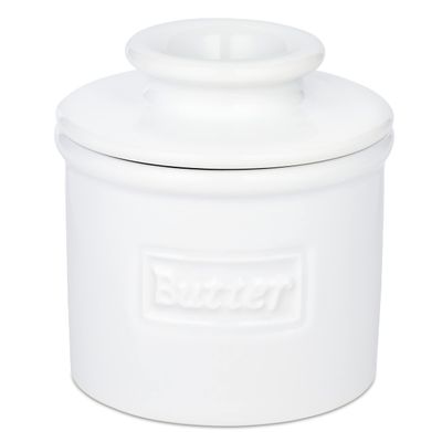 Butter Bell - The Original Butter Bell crock by L Tremain, a Countertop French Ceramic Butter Dish Keeper for Spreadable Butter, Caf Matte & Retro Collection (BBCCWHT)