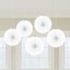 Amscan Pretty and Fun Hanging Round Mini Fan Party Decoration, Sunshine Yellow, Paper, 6", Pack of 5 view 2
