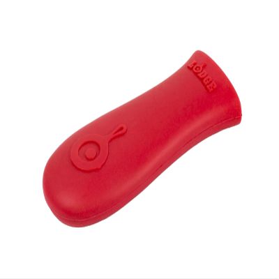 Lodge Silicone Hot Handle Holder - Dishwasher Safe Hot Handle Holder Designed for Lodge Cast Iron Skillets 9 Inches+ w/Keyhole Handle - Reusable Heat Protection Up to 500 - Red
