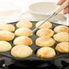 Ikenaga Iron Works Takoyaki Plate, 14 Holes, Wooden Handle, Induction & Gas Compatible, Snack Gourmet Manmaru Plate, Ahijo view 3