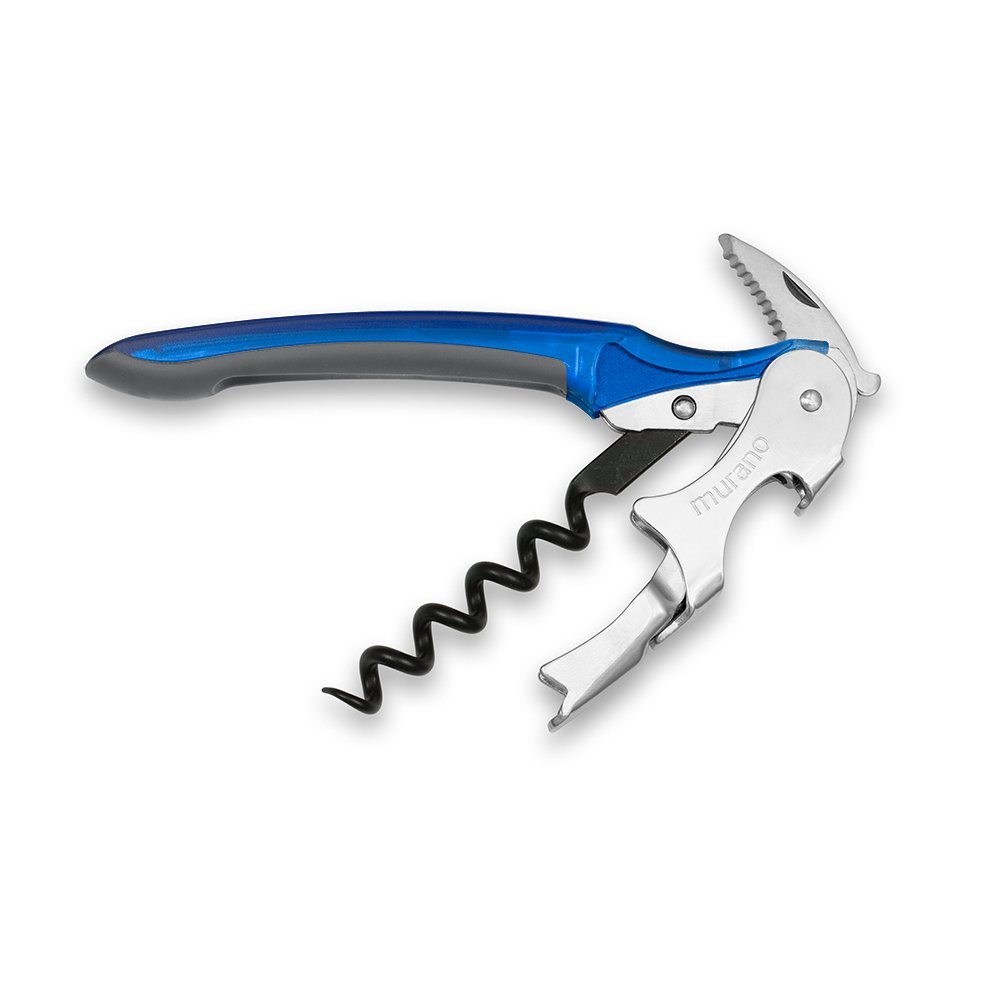 Epic Products Murano Corkscrew, 8.5-Inch, Translucent Blue