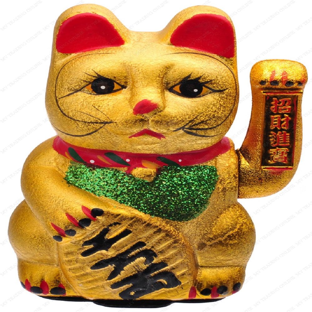 M.V. Trading MCAT102V Beckoning Ceramic Maneki Neko Lucky Cat, 8.25-Inches