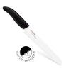 Kyocera Advanced Ceramic Revolution Series 7-inch Serrated Slicing Bread Knife, Black Handle, White Blade view 1