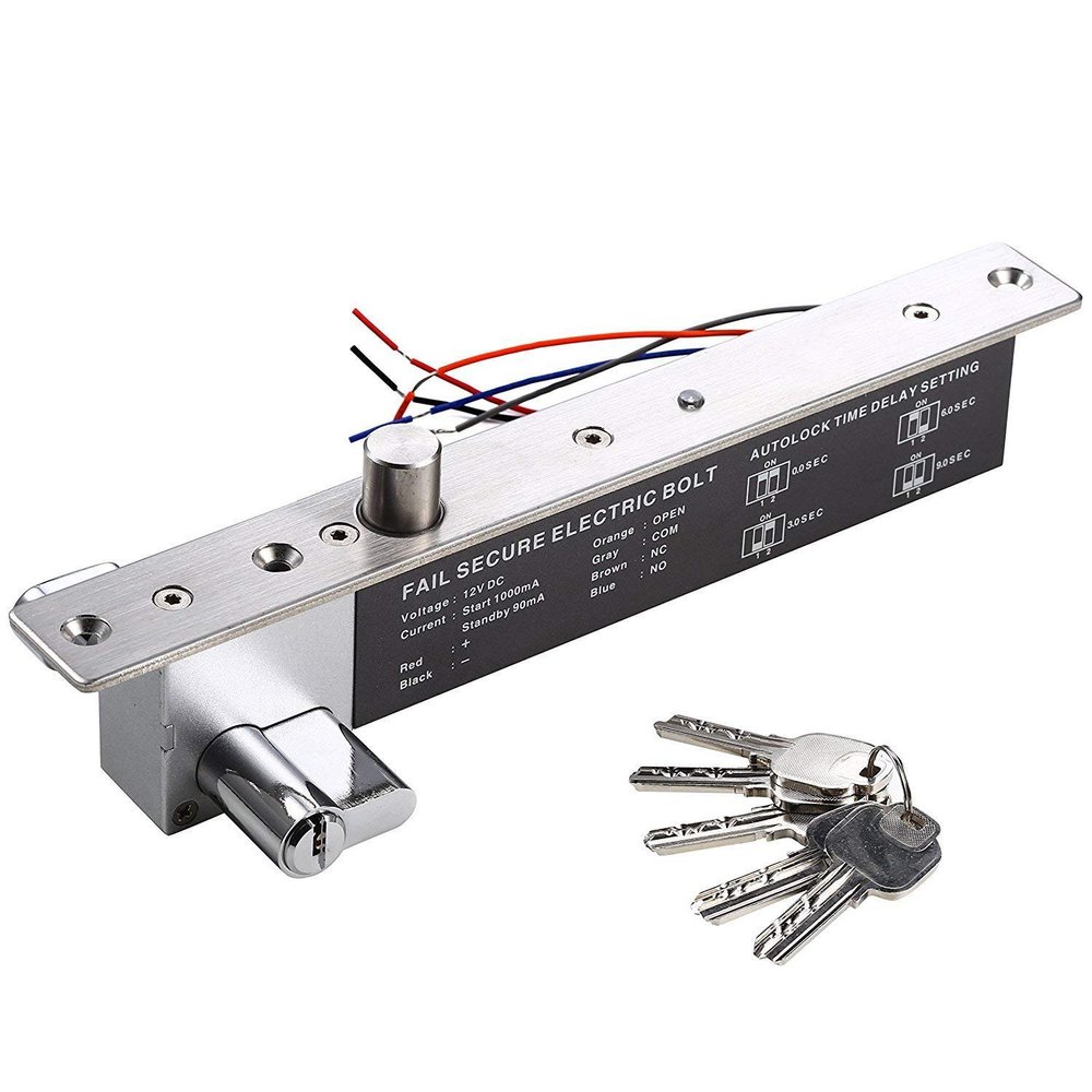 UHPPOTE Electric Drop Bolt Lock with Key Open Heavey Duty Fail-Secure 12V