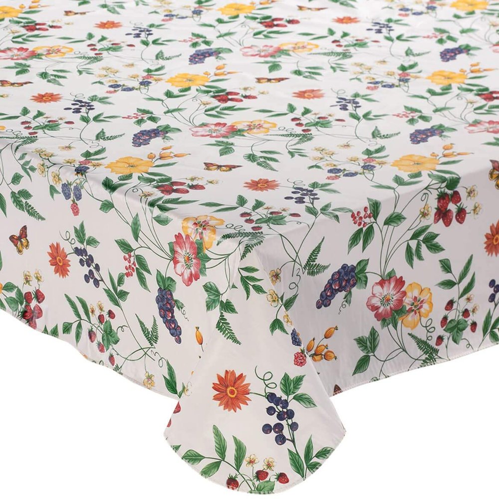 Lintex Enchanted Garden Collection Viny Tablecloth 60x120in
