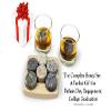 Sea Stones- 9-Piece Set - Full Sized Upcycled Granite Whiskey Chilling Stones- On the Rocks Set Includes 2 Monogrammable Tumblers with Wooden Presentation Tray - Made in the USA with Granite from NH view 2