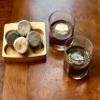 Sea Stones- 9-Piece Set - Full Sized Upcycled Granite Whiskey Chilling Stones- On the Rocks Set Includes 2 Monogrammable Tumblers with Wooden Presentation Tray - Made in the USA with Granite from NH view 3
