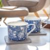 V&A Coffee and Tea Mugs, Porcelain Bone China Mug, William Morris Wild Tulip Design, 300ml, Set of 2, Gift Boxed view 3