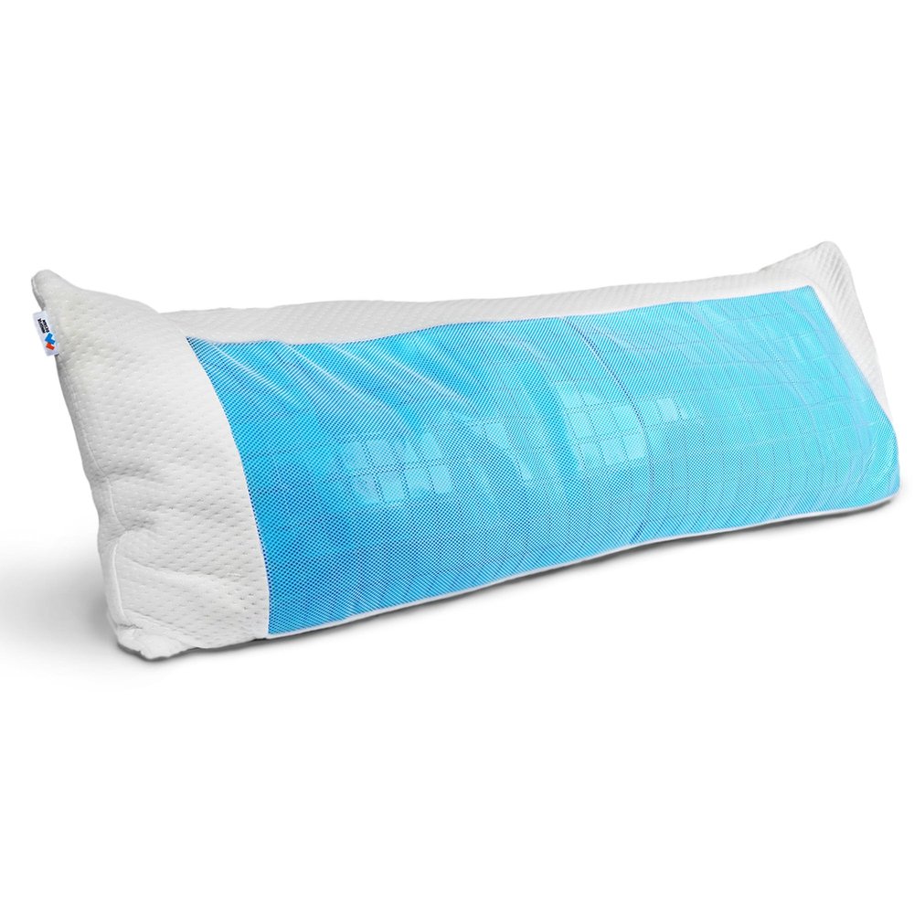 Cooling - Extra Firm Full Shredded Memory Foam Body Pillow w/Cooling Gel, Support and Comfort for Stomach and Side Sleepers by Mindful Design