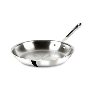 All-Clad D3 3-Ply Stainless Steel Fry Pan 12 Inch Induction Oven Broiler Safe 600F Pots and Pans, Cookware Silver