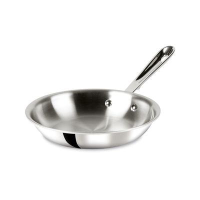 All-Clad D3 3-Ply Stainless Steel Fry Pan 8 Inch Induction Oven Broiler Safe 600F Pots and Pans, Cookware Silver