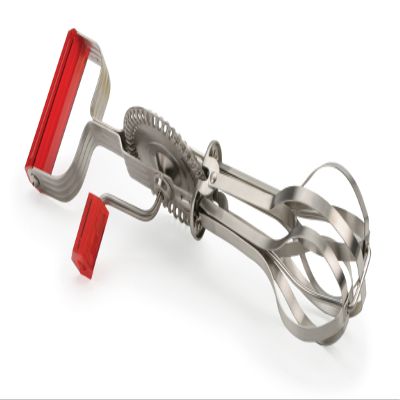 RSVP International Endurance (BEATR-RD) Antique Egg Beater, Hand-Crank, Stainless Steel, 12.25" | Whips & Beats Eggs, Cream, or Other Liquids | Dishwasher Safe | Retro Mixer