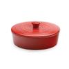 RSVP International Stoneware Tortilla Warmer & Server with Lid, Dishwasher, Microwave and Oven Safe, 8" Dia x 3", Red view 1
