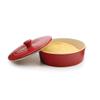 RSVP International Stoneware Tortilla Warmer & Server with Lid, Dishwasher, Microwave and Oven Safe, 8" Dia x 3", Red view 4