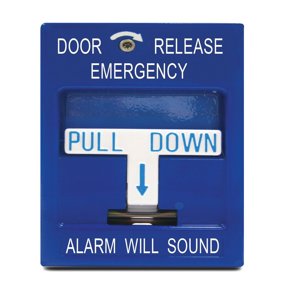 SDC 492 Pull Station, Emergency Door Release, 2-SPDT, Blue
