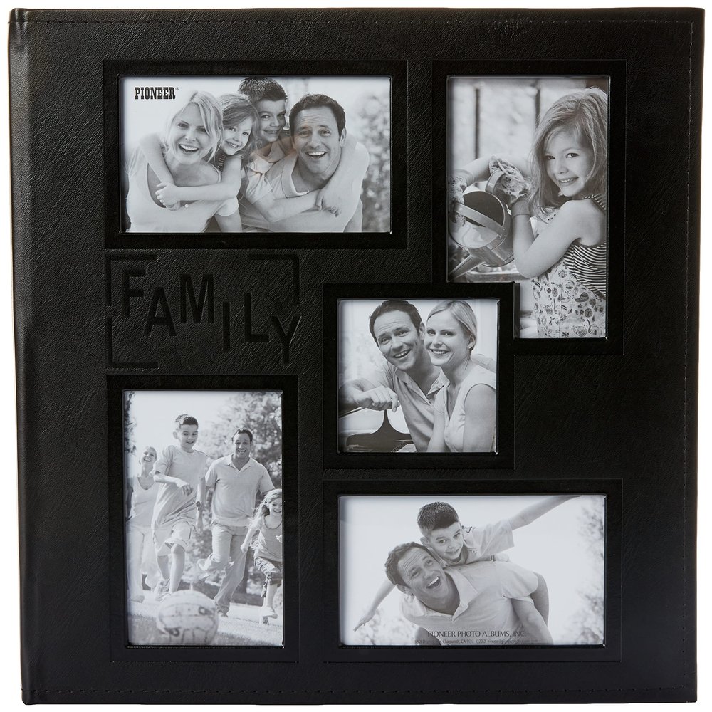 Pioneer Photo Albums Pioneer Sewn Embossed Collage Frame 5-Up Photo Album 12"X12" -Family