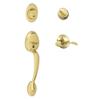 SCHLAGE Plymouth Single Cylinder Handleset and Left Hand Accent Lever, Bright Brass (F60 PLY 505 Acc 605 LH) view 1