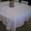 100% Cotton Handmade Crochet Table Cloth White 60x84 Oblong view 1