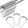Amazer Shower Curtain Hooks, Decorative Shower Curtain Hooks Rust Proof Stainless Steel Shower Curtain Hooks, Shower Hooks for Shower Curtain Bathroom 12PCS, Polished Chrome view 1
