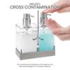 Modern Innovations Acrylic Twin Liquid Soap and Lotion Dispenser Set with Caddy - Double Soap Dispenser for Kitchen - Clear Soap Dispenser for Bathroom, Shampoo, Conditioner, Body Wash view 3