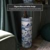 Oriental Furniture 20" Landscape Blue & White Porcelain Umbrella Stand view 2