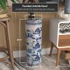Oriental Furniture 20" Landscape Blue & White Porcelain Umbrella Stand view 4
