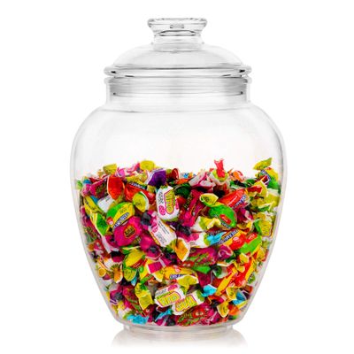 Modern Innovations 128-Ounce Candy & Cookie Jar with Lid, 1 Gallon Premium Acrylic Clear Apothecary Jar, Wedding & Home Dcor Centerpiece, Decorative Kitchen Storage Jar, Bathroom Organization