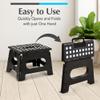 Handy Laundry Folding Step Stool - Sturdy Enough Collapsible Stool to Support Adults and Safe Enough for Kids - Opens Easy with One Flip - Great for Kitchen, Bathroom or Bedroom (Black - 9 Inch) view 3