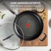 T-Fal Ultimate Hard Anodized Nonstick Fry Pan With Lid 10 Inch, Oven Broiler Safe 400F, Lid Safe 350F, Cookware, Kitchen, Home, Versatile Frying Pan, Skillet, Pots and Pans, Dishwasher Safe, Black view 2