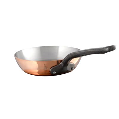 Mauviel M'Heritage M150CI 1.5mm Polished Copper & Stainless Steel Frying Pan With Cast Iron Handles, 11.81-in, Made in France