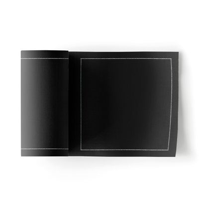Cotton Cocktail Napkin - 4.3 x 4.3 in - 50 units per roll - Black