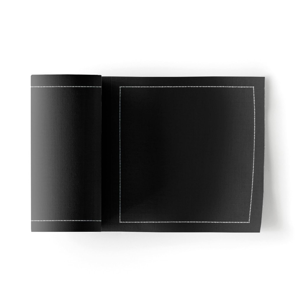Cotton Cocktail Napkin - 4.3 x 4.3 in - 50 units per roll - Black