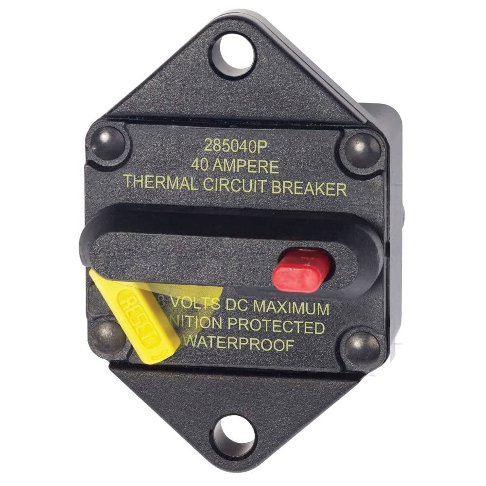 Blue Sea Systems 7082 285 Series Thermal Circuit Breaker, Panel Mount, 48V DC, 40A
