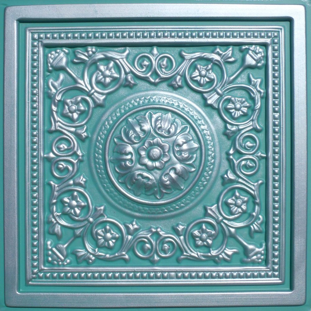 Majesty Antique Silver Patina (24x24 PVC) Ceiling Tile