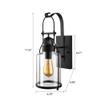 RUNNUP Industrial Wall Sconces Wall Lighting Lantern Wall Lamp Wall Fixture Loft Light with Cylinder Glass Shade use E26 Light Bulb in Black Finish, 1 Light view 2