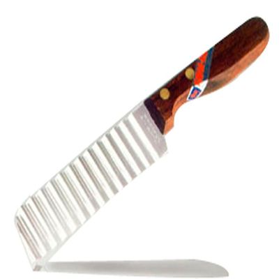 Crinkle Cutter Knife, Wood Handle (#019)