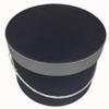 Sarah's Hat Boxes Classic Black/Gray Hat Box  18.5" x 9.5" (Dia. x Ht.) Handmade in USA  Odorless Non-Toxic Adhesive, Cording Handle  Premium Storage for Hats & Accessories view 1