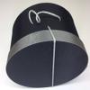 Sarah's Hat Boxes Classic Black/Gray Hat Box  18.5" x 9.5" (Dia. x Ht.) Handmade in USA  Odorless Non-Toxic Adhesive, Cording Handle  Premium Storage for Hats & Accessories view 2