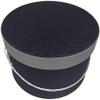 Sarah's Hat Boxes Classic Black/Gray Hat Box  18.5" x 9.5" (Dia. x Ht.) Handmade in USA  Odorless Non-Toxic Adhesive, Cording Handle  Premium Storage for Hats & Accessories view 4