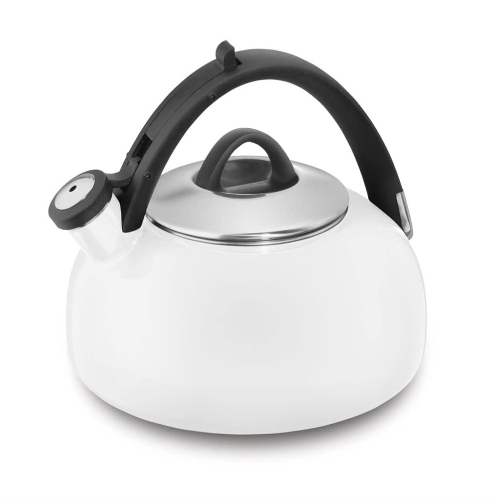 Cuisinart CTK-EOS2W Peak 2-Quart Teakettle, Make 2-Quarts of Boiling Water in this Classic Tea Kettle, Whistle Sound to Signal Water is Ready, White